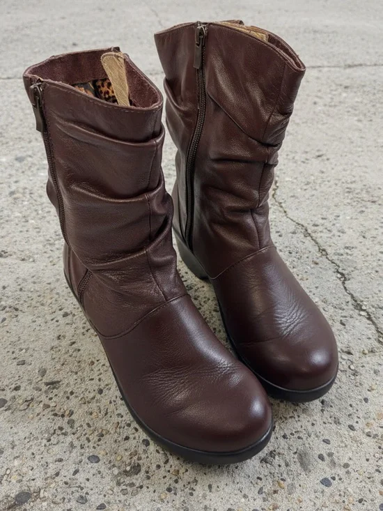 Alegria Ivy-642 Mid-Calf Brown Leather Boots - Picture 2 of 9